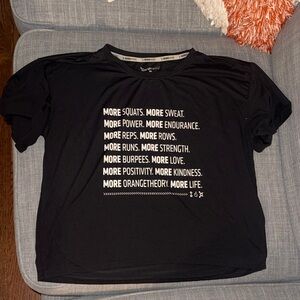 Orangetheory Black Tee with Motivational Text